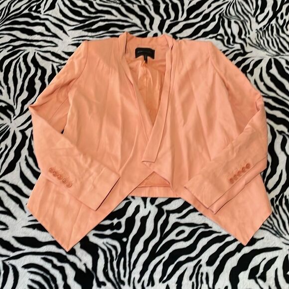 BCBGMaxAzaria Abree peach blush women’s open long sleeve suit jacket blazer - Picture 2 of 13